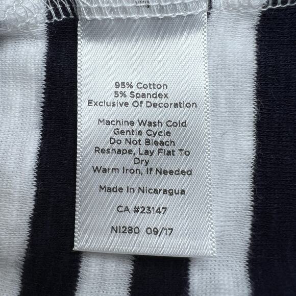 Talbots Nautical Striped Ruffle Hem Flounce T-shirt Size 2X Cotton 3/4 Sleeve - Picture 6 of 6